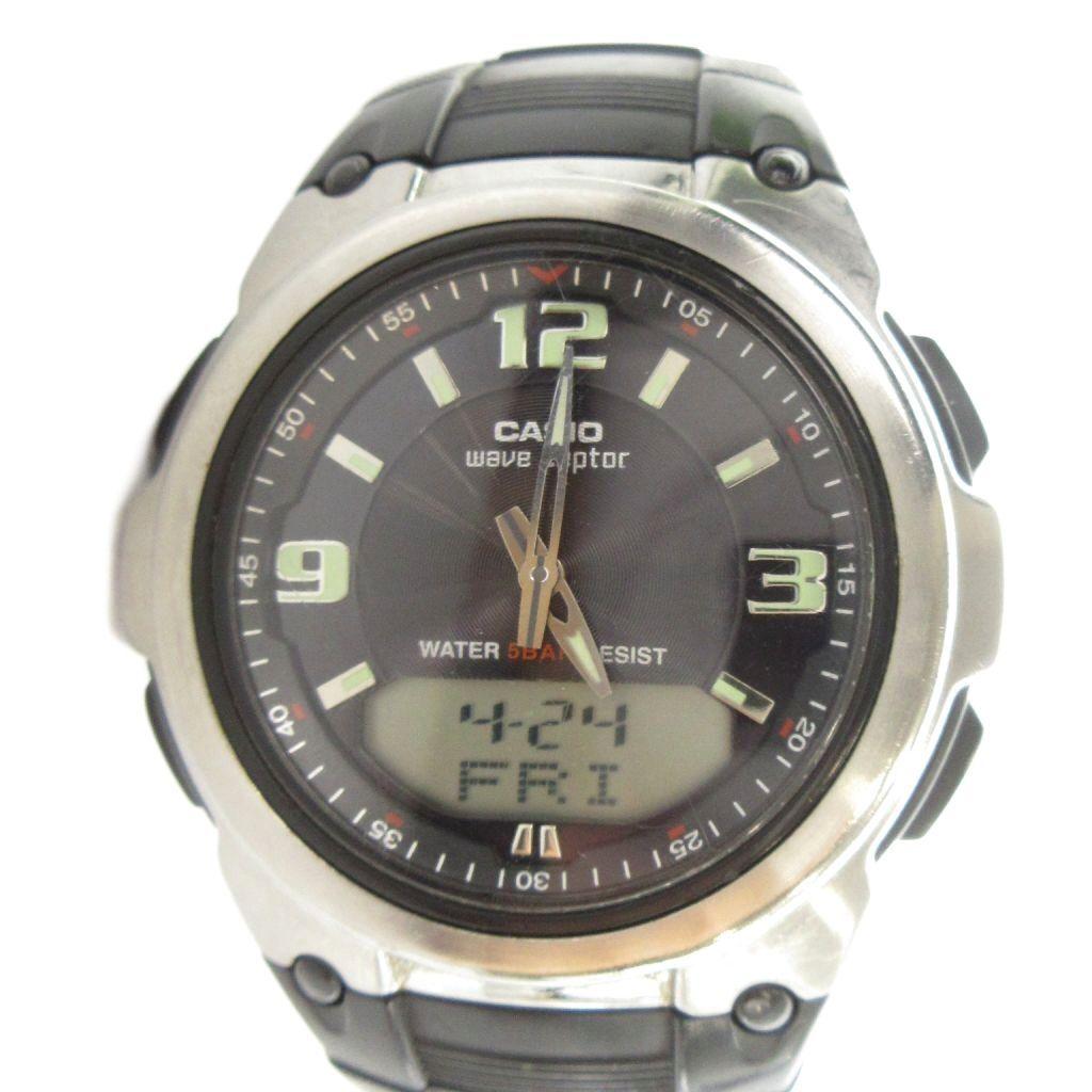 Casio Кварцевые часы с черным и серебристым WVA-109HJ Календарь, Циферблат, Тон, Мужские GY18 /MQ
