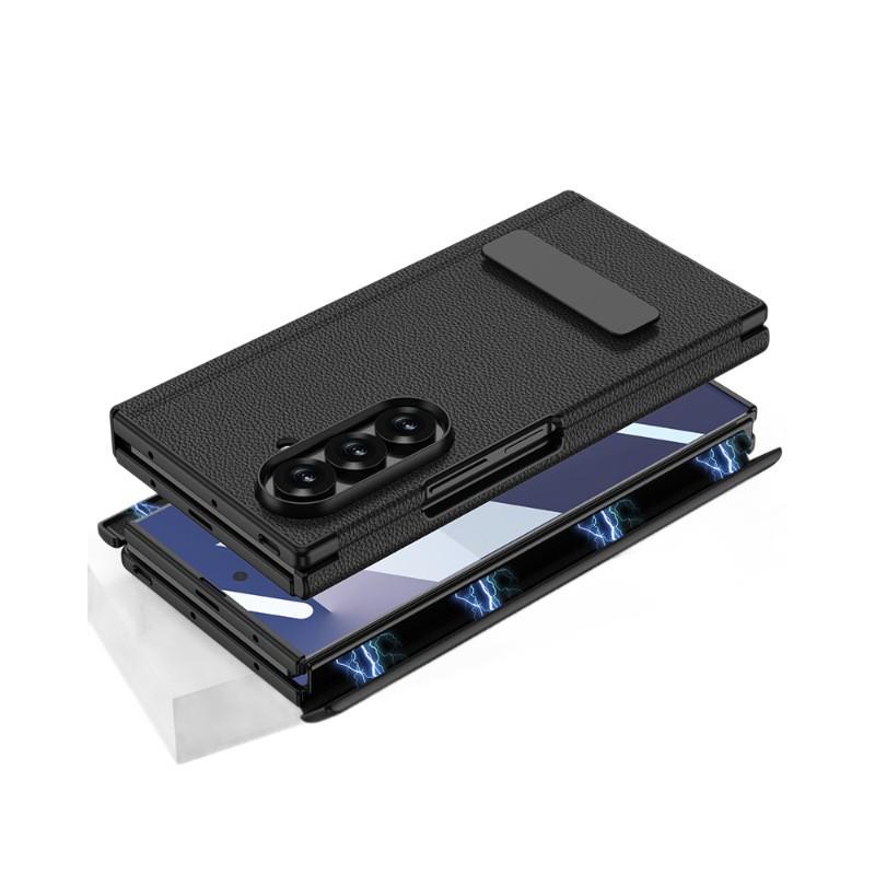 ZTriFold Magnetic Flip Case With Dual Hinge Stand PU Leather Cover Full Protection Z Fold Series
