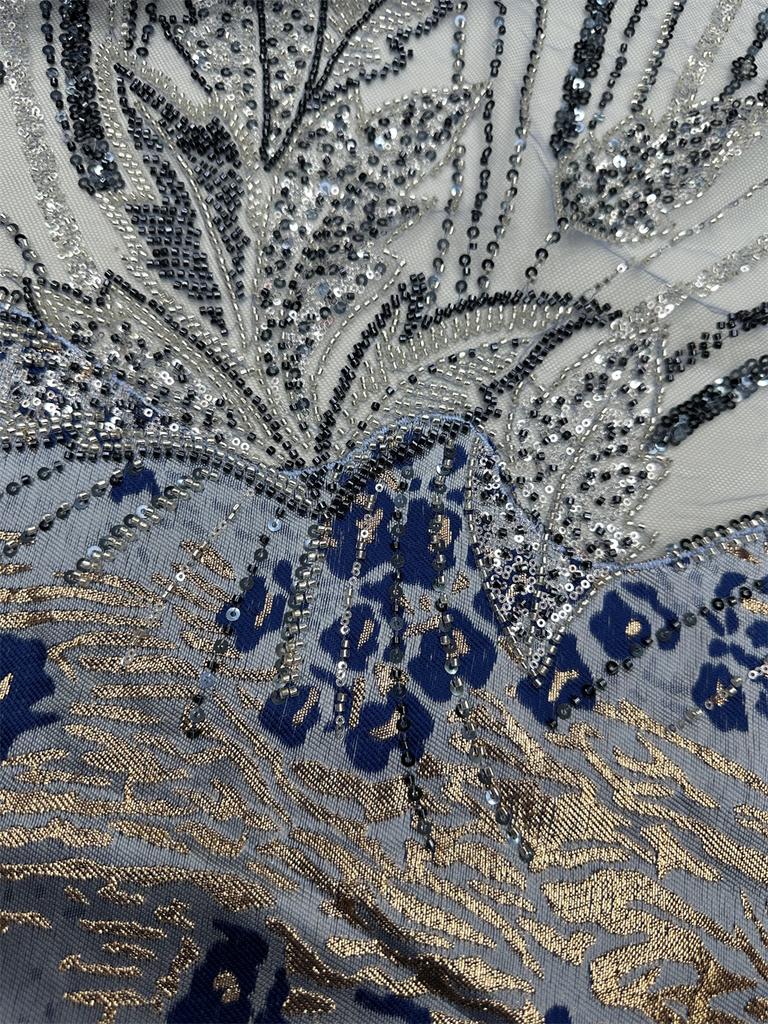 Нигерийское Новое Поступление Бисерное Сетчатое Кружево 2025 Высокое Качество Французские Пайетки Африканская Свадебная Кружевная Ткань Для Роскошного Свадебного Платья