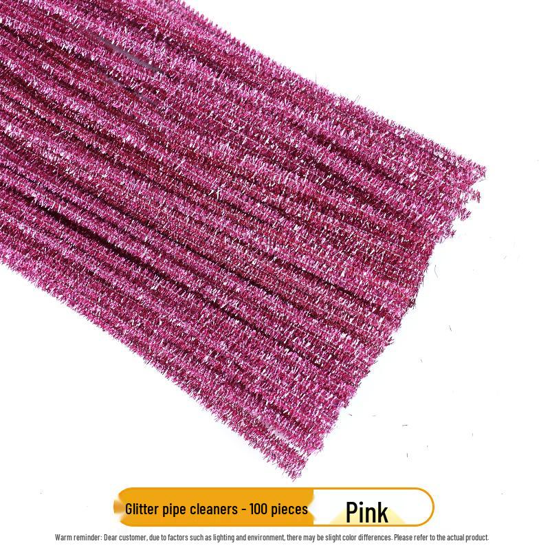 Thickened White Chenille Pipe Cleaners - Mixed Colors for DIY Bouquet Crafts