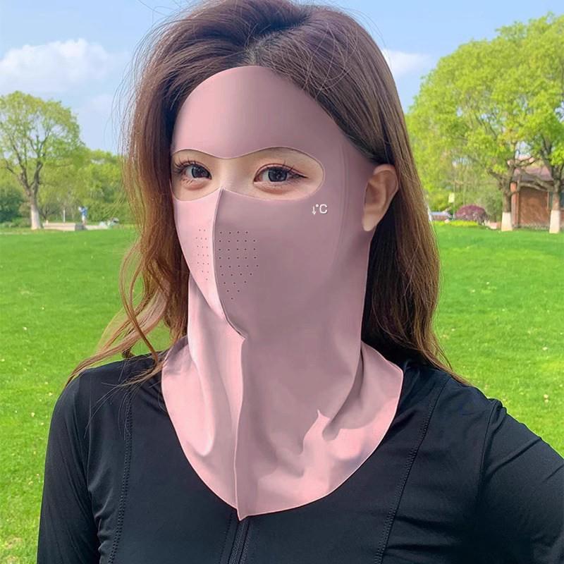 Seamless UPF50+ Face Mask: Full Sun & Wind Protection, Summer Warmth, Portable Head-Mounted Design