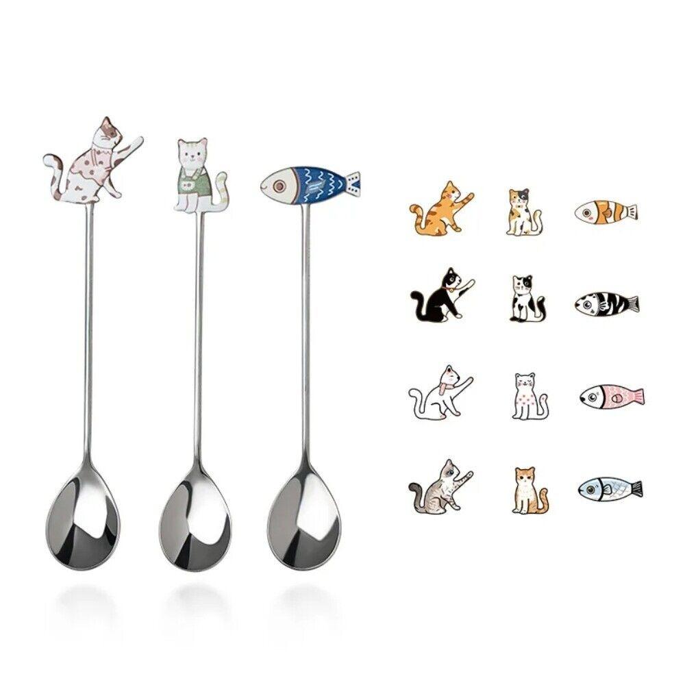 High-quality Cartoon Cat Spoon Japanese Korean Style Honey Stirring Spoon Cute Coffee Spoon