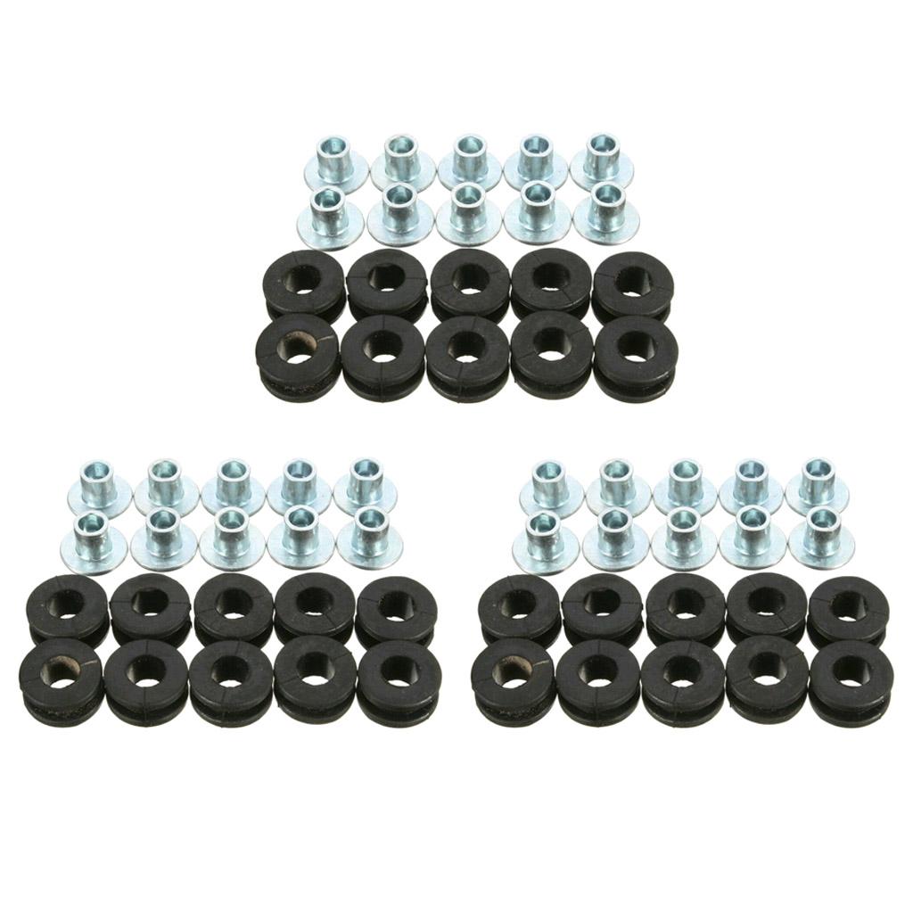10pcs Motorcycle Rubber Grommets Bolt Replacement for Honda for Suzuki for Kawasaki Yamaha Fairing Cushions Pads Kit Assortment