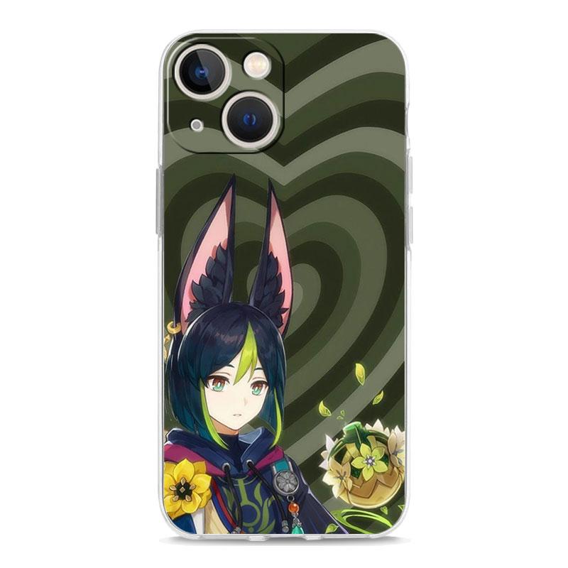 Luxury Case For iPhone 15 14 13 12 11 Pro Max X Xs XR 7 8 Plus Bumper Phone Cases Clear TPU Cover Game Genshin Impact Tighnari