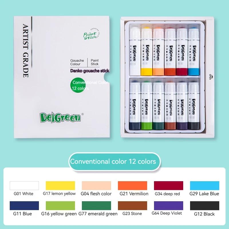 12/18/24 Color Soft Solid Gouache Paint Sticks Drawing Graffiti Art Crayons Washable Non Toxic for Students Artists Painter