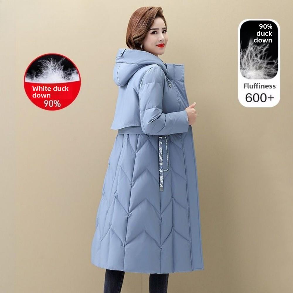 Mom's Down Jacket Women's Medium and Long Models New Winter Middle-aged Women's Middle-aged and Elderly Foreign-style Jacket