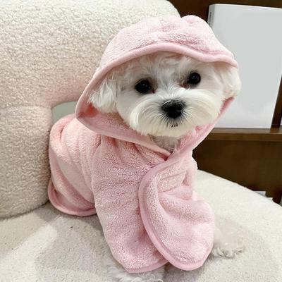 Супервпитывающие милые халаты для питомцев для собак и кошек малого и среднего размера - быстросохнущие, с безопасной застежкой-липучкой