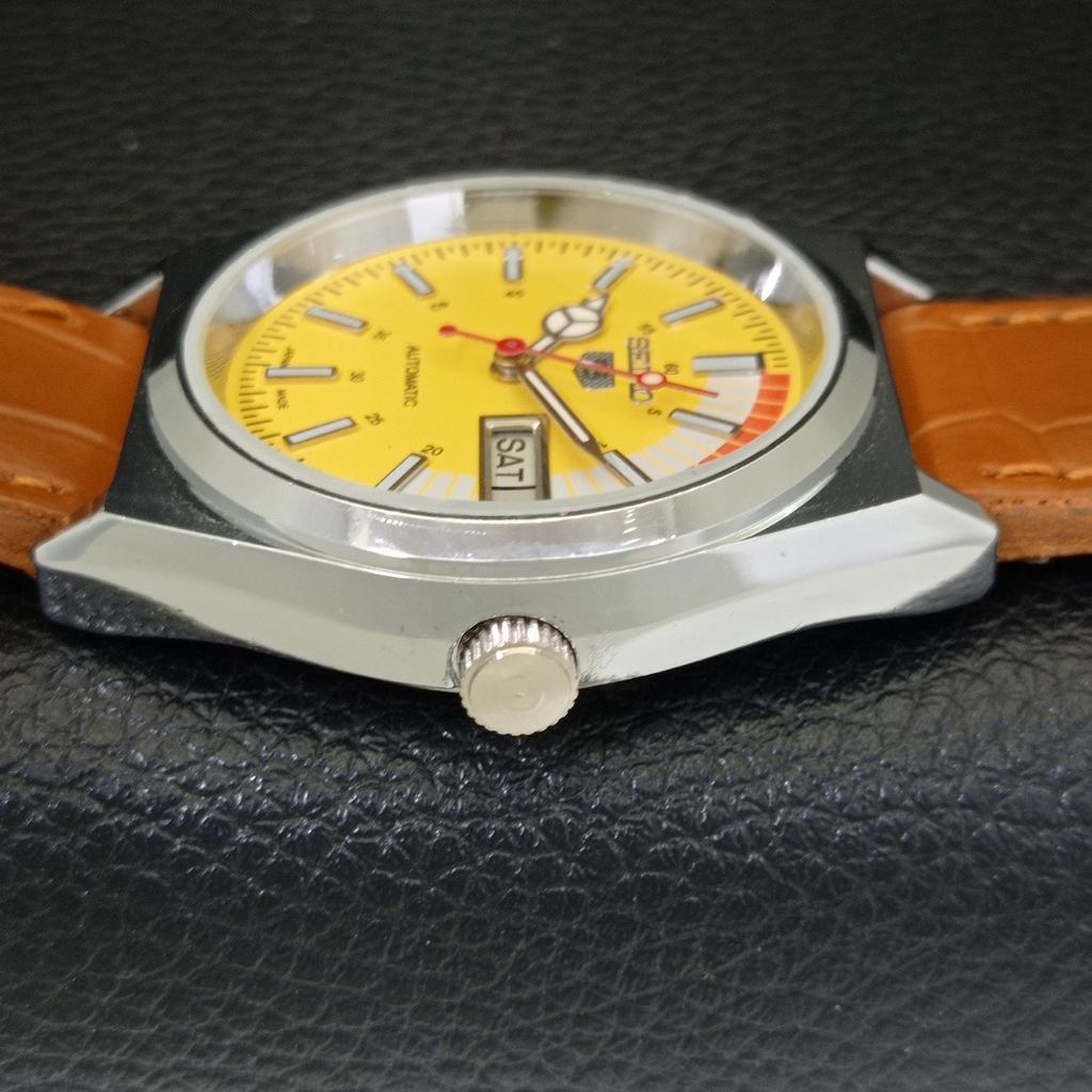 SEIKO 5 AUTOMATIC VINTAGE REFURBISHED 6309A JAPAN MENS YELLOW WATCH a440890-4