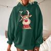 Женская мода для отдыха, рождественской вечеринки, пуловер с длинными рукавами и капюшоном с принтом, топ