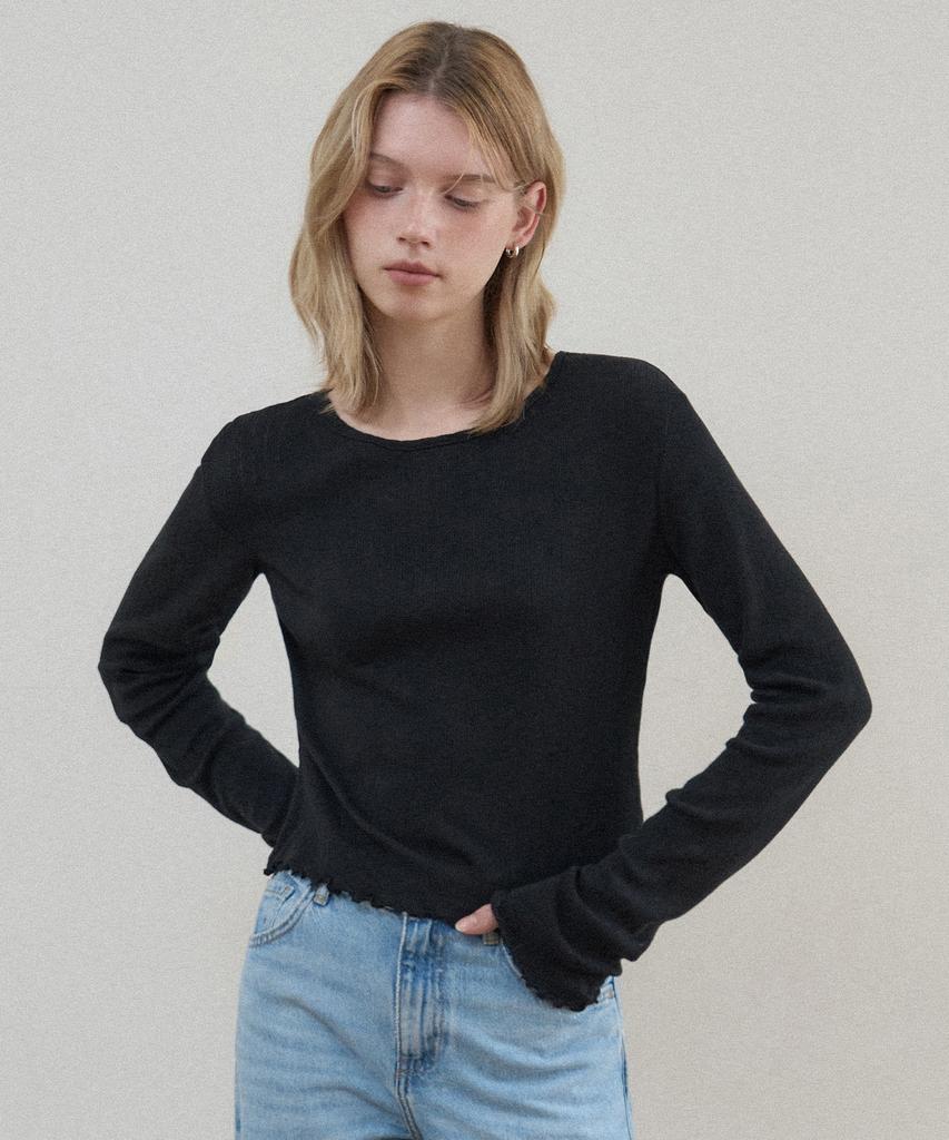 BASIKA Wave Basic Layered T-Shirt (Black)