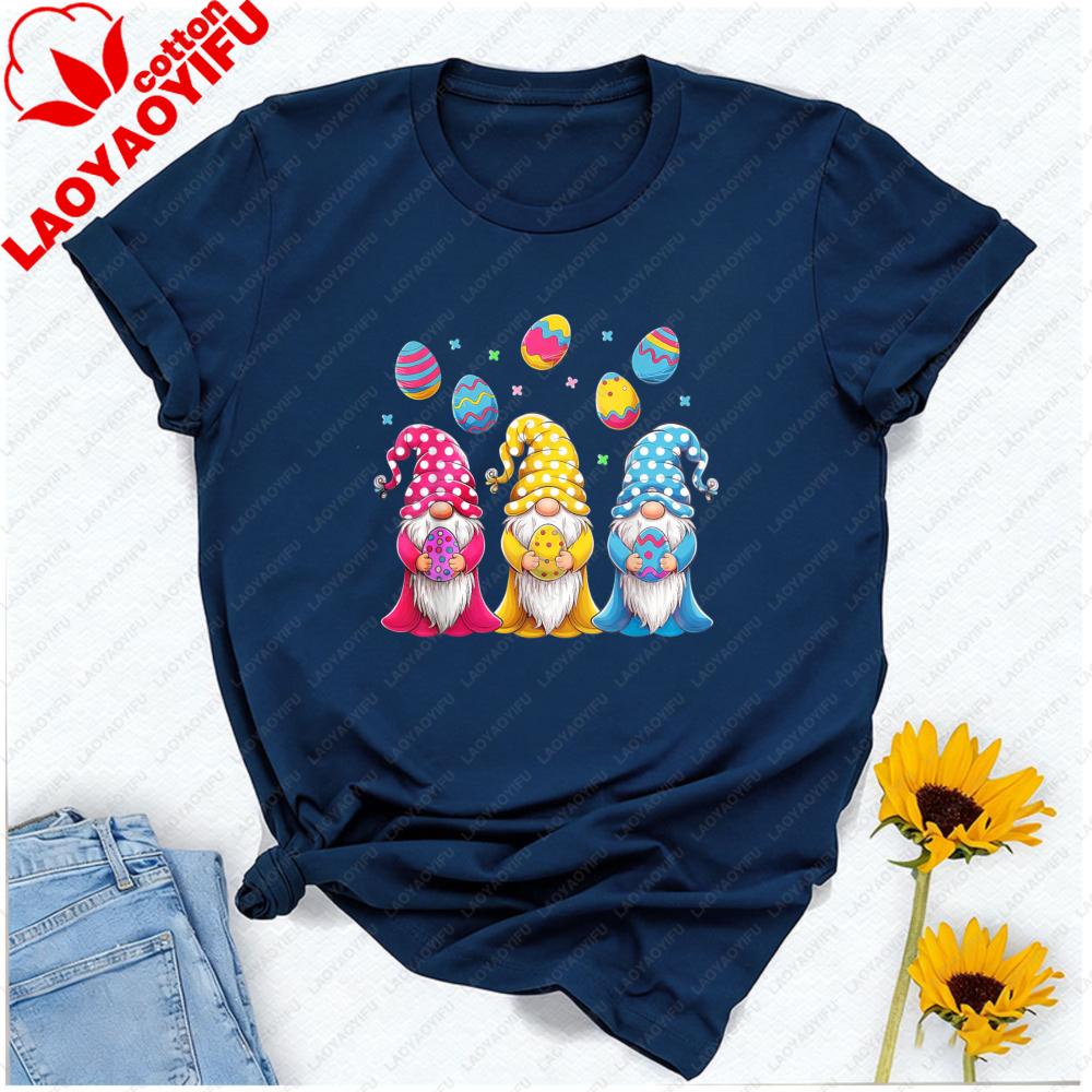 Easter Gnome Egg Design Tshirt for Unisex and Girls Graphic T Shirts Unisex Clothing Vintage Clothes Oversized T Shirt Goth Tops