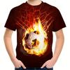 Детская повседневная футболка с коротким рукавом с 3D-принтом "Огонь"