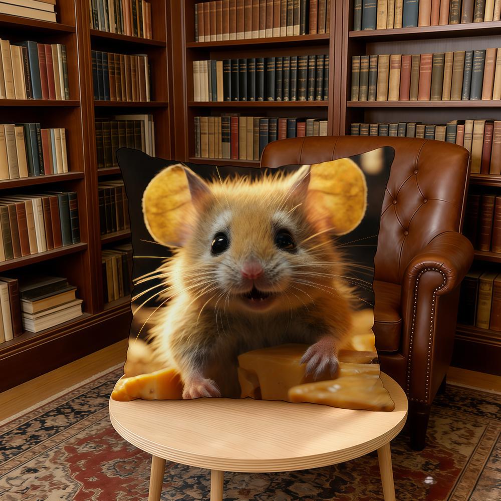 Милая Мышь Сыр подушка чехол для дома офиса подарок на день рождения юбилей мягкий приятный для кожи чехол для подушки