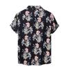 Мужская летняя повседневная рубашка с цветочным принтом в гавайском стиле с коротким рукавом для пляжного отдыха