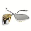 2Pcs (Left & Right) Universal Bicycle Rear Mirror Chrome Motorbike Skeleton Skull Hand Claw Rearview Scooter Mirror