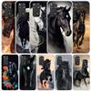 Чехол для телефона Animal Black Horse для Xiaomi Redmi Note 15 14 14S 13 12S 12 Pro Plus 11S 11 11T 11E 10S 10 + Мягкая задняя крышка из ТПУ Красный
