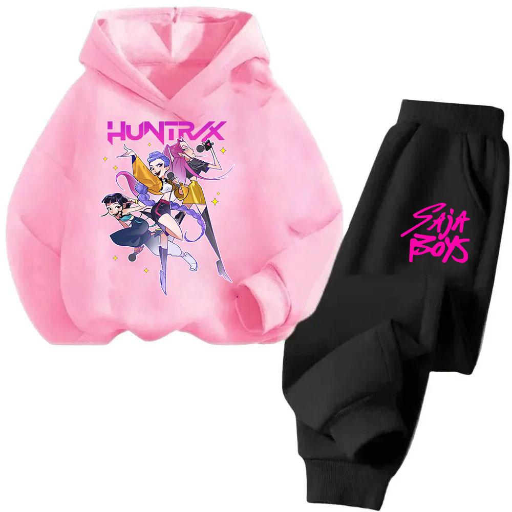 Fashion Cartoon Printed Children's Suit Casual Comfortable Sweatshirt Clothing Sets Girls