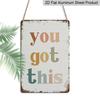 2D Flat, 1pc Vintage "You Got This" Metal Wall Art Sign - Boho Rainbow Design, Distressed White Background with Colorful Lettering, Rustic Classroom