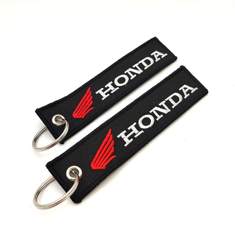 AAALJ1 for Honda CBR 600RR CBR 1000RR CB650R CB1000R Motorcycle Embroidery Keychain Keyring Label Racing Emblem Key Pendant Gifts