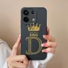 Phone Cases Cover For Xiaomi Redmi Turbo 3 Note 13 13R 5G Pro A3 13 Bumper Luxury A-Z Crown Queen Letters Matte Soft Silicone Screen Protector Housing