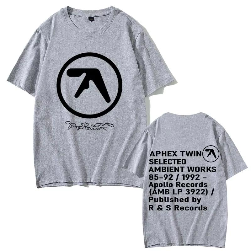 Графическая футболка Aphex Twin УНИСЕКС Женская Повседневная Хлопковая Винтажная Футболка с Коротким Рукавом Мужская Готическая Рок Футболки Уличная Одежда