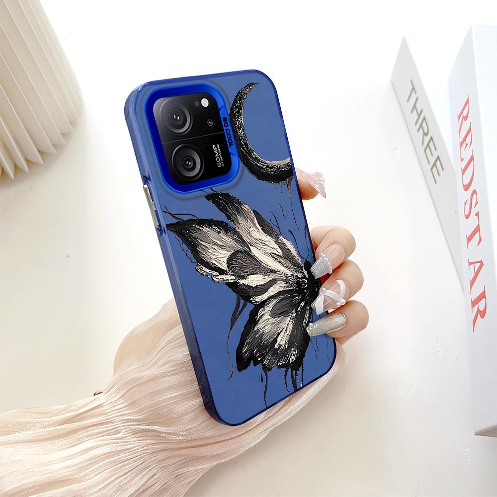 Окрашенный узор, цветной серебристый, двухсторонний, жесткий, противоударный чехол для телефона Xiaomi Redmi Poco