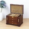 Xianglongmu 2023 Ретро деревянная шкатулка для украшений: Новый стиль с замком, большой емкостью, многослойное хранилище европейского класса
