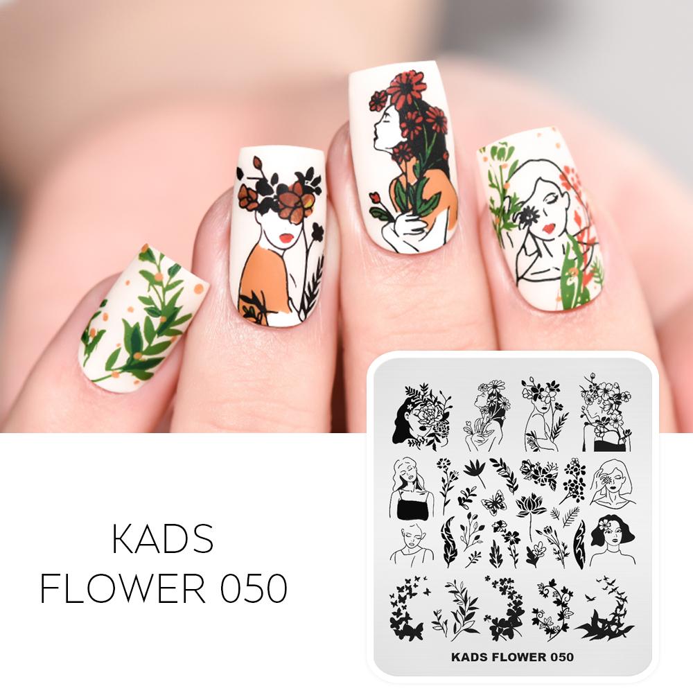 kads 53 Flower Series Nail Stamping Plates DIY Manicure Stamping Plate for Nail Art Template Nail Art Stamp Plates