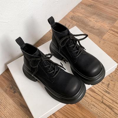 Хуэйчжоу Мартин Ботинки Осенне-зимние ботинки Женские кожаные универсальные ботильоны на платформе Челси Рыцарские ботинки Большие желтые ботинки