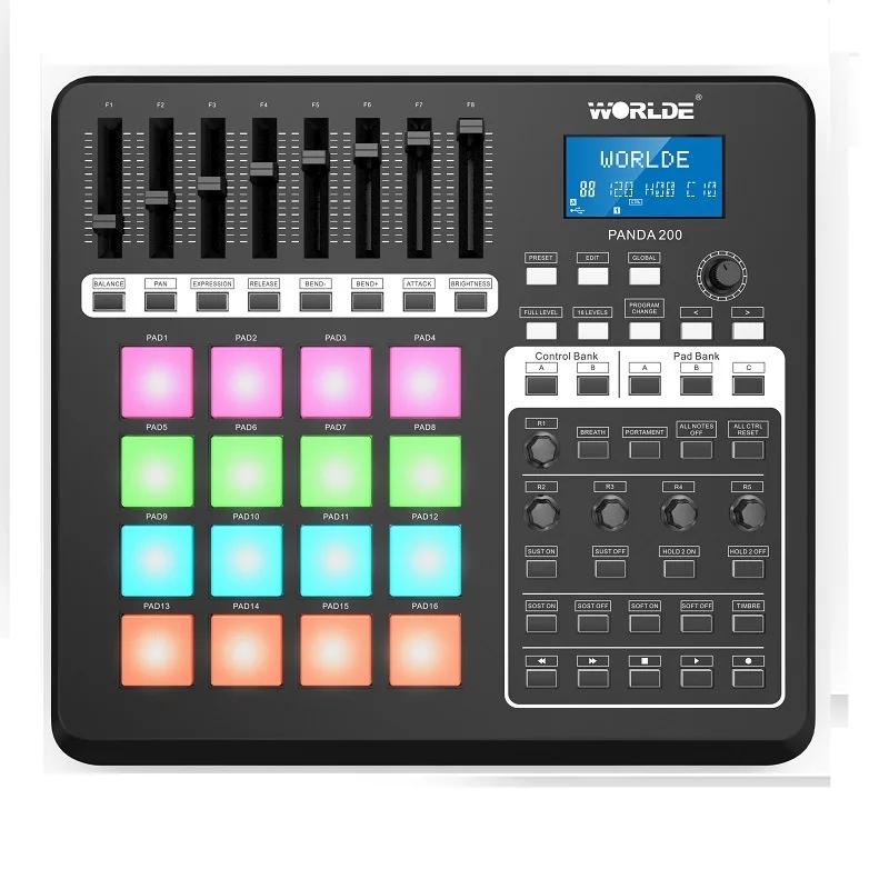 2026НОВЫЙ Мировой PANDA200 Портативная USB MIDI-клавиатура Контроллер Мини-MIDI-пэды 16 пэдов для ударных с USB-кабелем