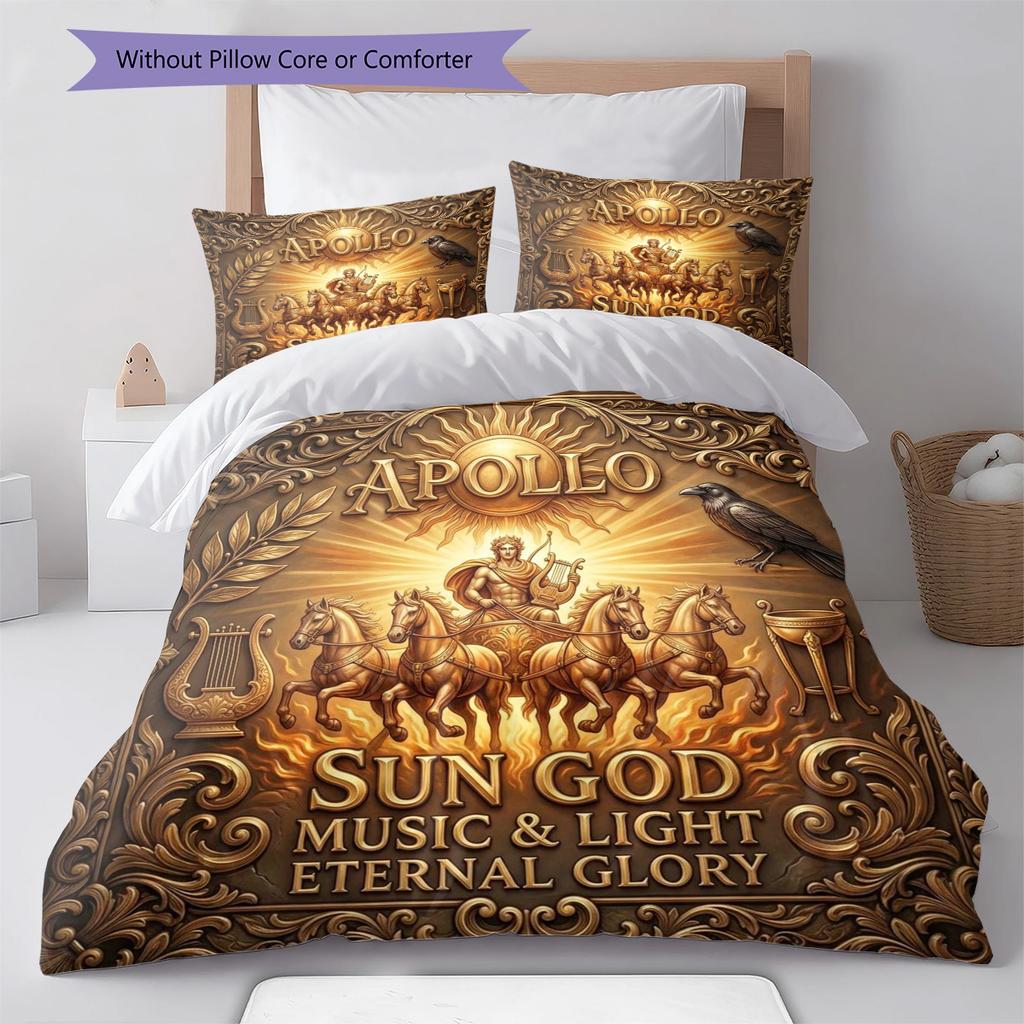 Apollo, the sun god Pattern Bedding Quilt Set Quilt Cover Pillowcase Home Decoration Birthday Gift (1 * duvet cover + 2 * pillowcase, without core)