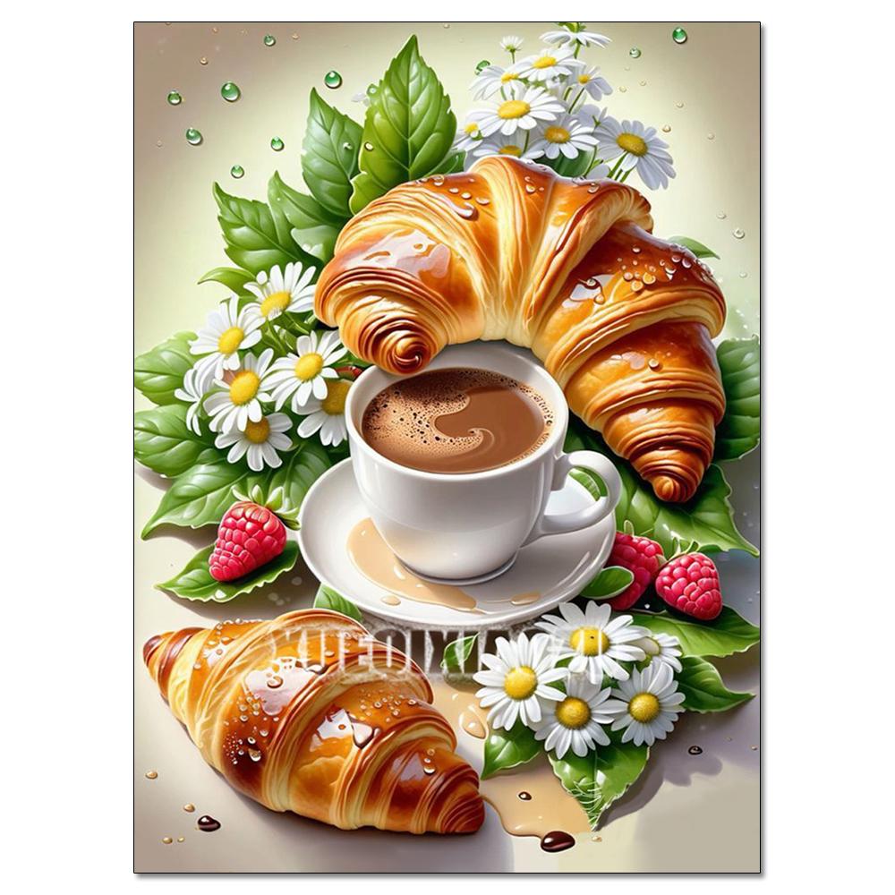 New Kitchen Restaurant Diamond Painting Decoration Bread Coffee Diamond Cross Stitch Kit DIY Handmade Adult Hobby Gift