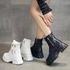 2025 Boots Women's Shoes Padded Leather Women Boots Winter Big Size 35-41Cotton Shoes Height Thick Bottom Mid Calf Boots Women