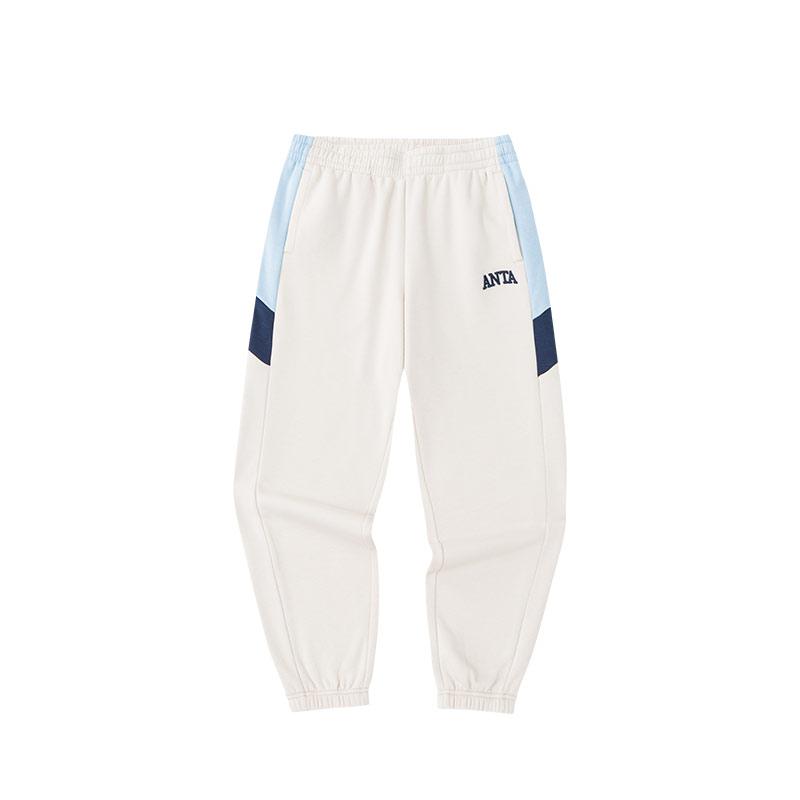 Anta Color Block Letter Mid Waist Cuffed Loose Knit Sports Pants Men Bottoms 952418306-1