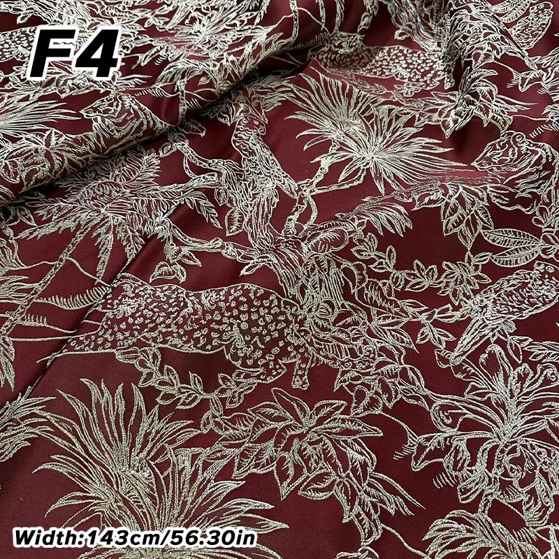 1M Роскошная Золотая Шелковая Ткань Жаккардовая Ткань с Тиснением Цветов Тканая Парчовая Ткань Одежда Платье Костюм Сумка Обивка DIY Швейная Ткань
