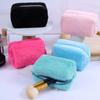 New Candy Color Simple Fashion Plush Clutch Cosmetic Bag Portable Make Up Bag Pouch Toiletry Bag Travel Makeup Kit Organizer