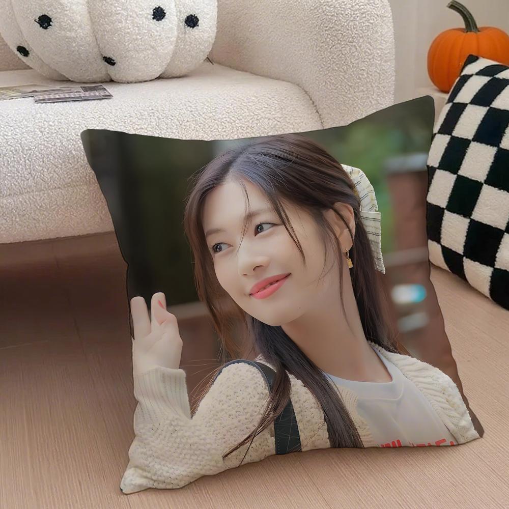 actor cute JJung So Min Cushion Cover Throw Pillow Cover Hidden Button Durable Polyester Chair Cushion