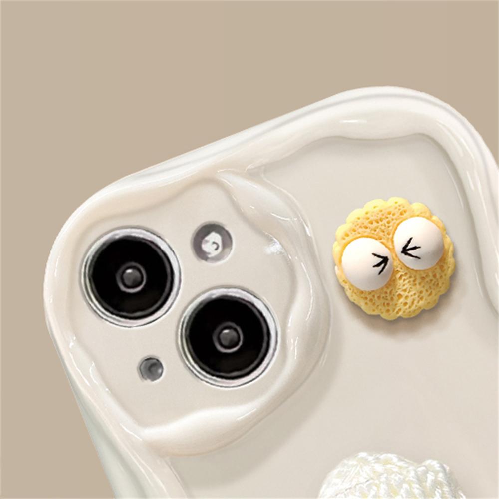 Корейский милый чехол для телефона с 3D пушистыми брикетами для iphone 15 14 13 12 11 Pro MAX X XS XR 7 8 Plus SE 3, волнистый мягкий плюшевый чехол для девочек