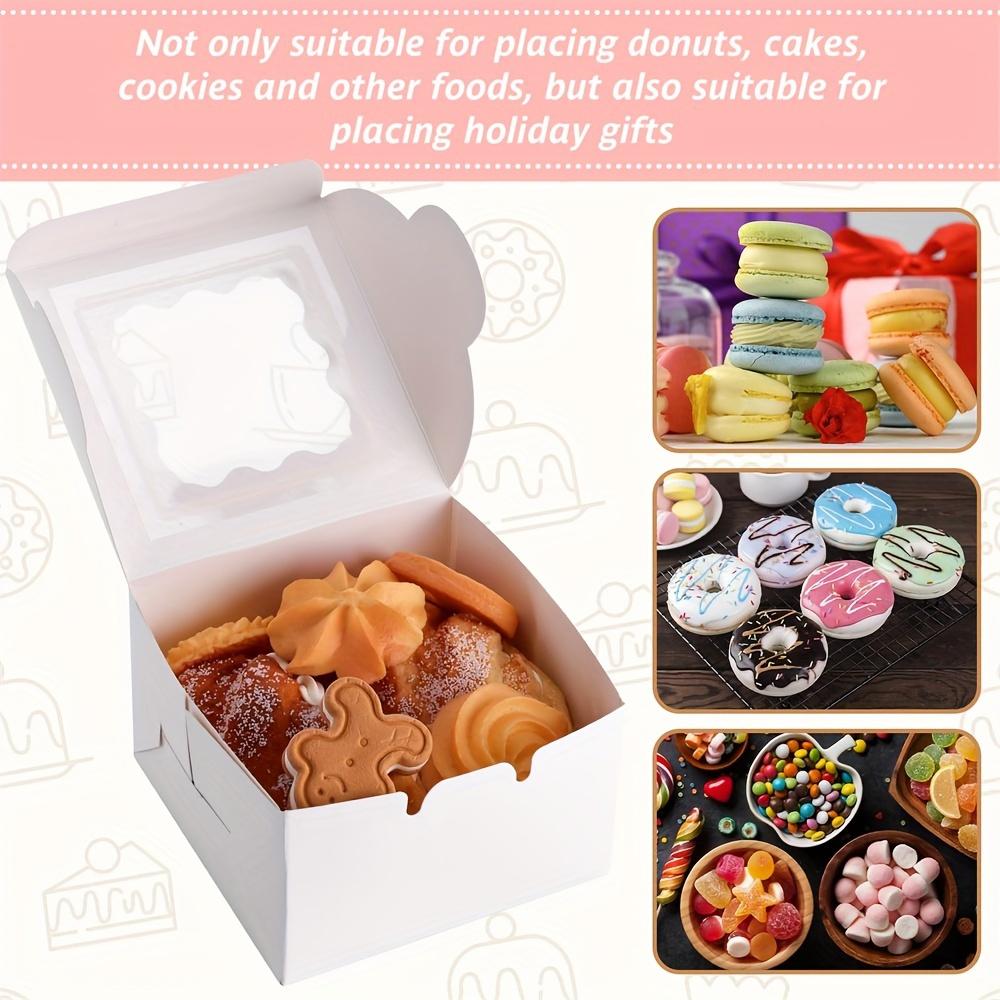 30 шт. Белые коробки для выпечки, мини-коробки для тортов, коробки для печенья с окном, маленькие коробки для угощений, печенья, пирожных, пончиков в комплекте