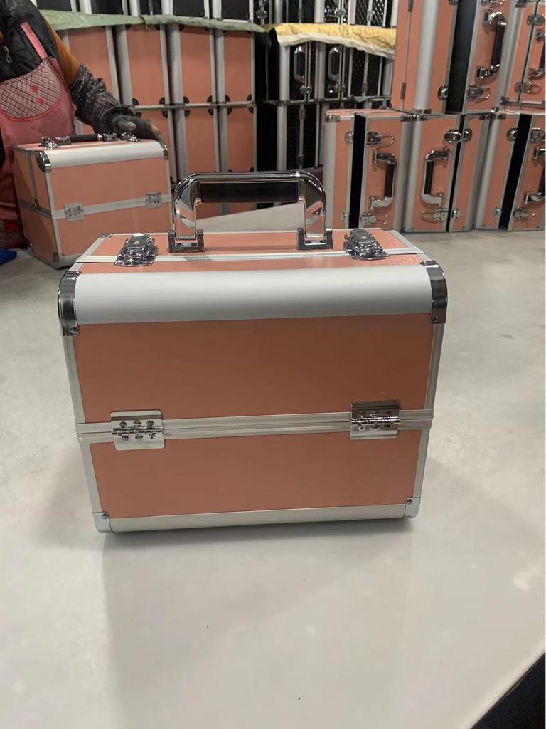 Алюминиевый ящик для косметики и инструментов для дизайна ногтей, татуировок и наращивания ресниц - двойной, открытый, студенческий ящик для хранения