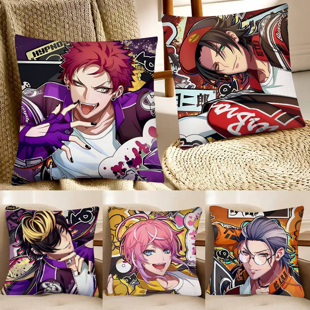 Hypnosis Mic Division Rap Battle Pillow Case Fashion Square Pillowcase Bedroom Sofa Room Ins Decoration Leisure