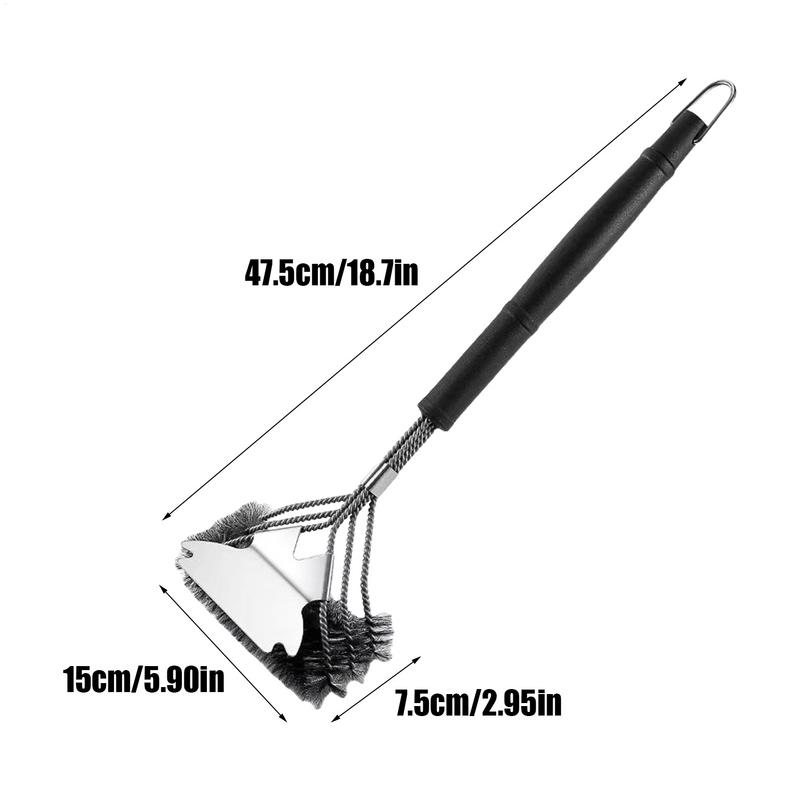Щетка для гриля барбекю из нержавеющей стали, очиститель для гриля барбекю для улицы, скребок, аксессуары для гриля, эргономичная, легкая