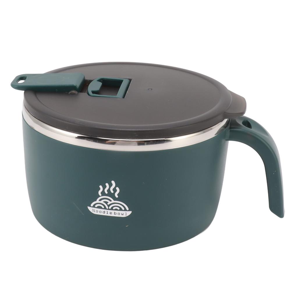 Stainless Steel Instant Noodles Bowl 900ml Noodles Bowl with Lid for Student Dormitory Office