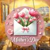 1 Piece Happy Mother's Day Floral Wood Logo,perfect for Family, Bar, Cafe,kitchen or Garden celebration,Mother's Day Decorations