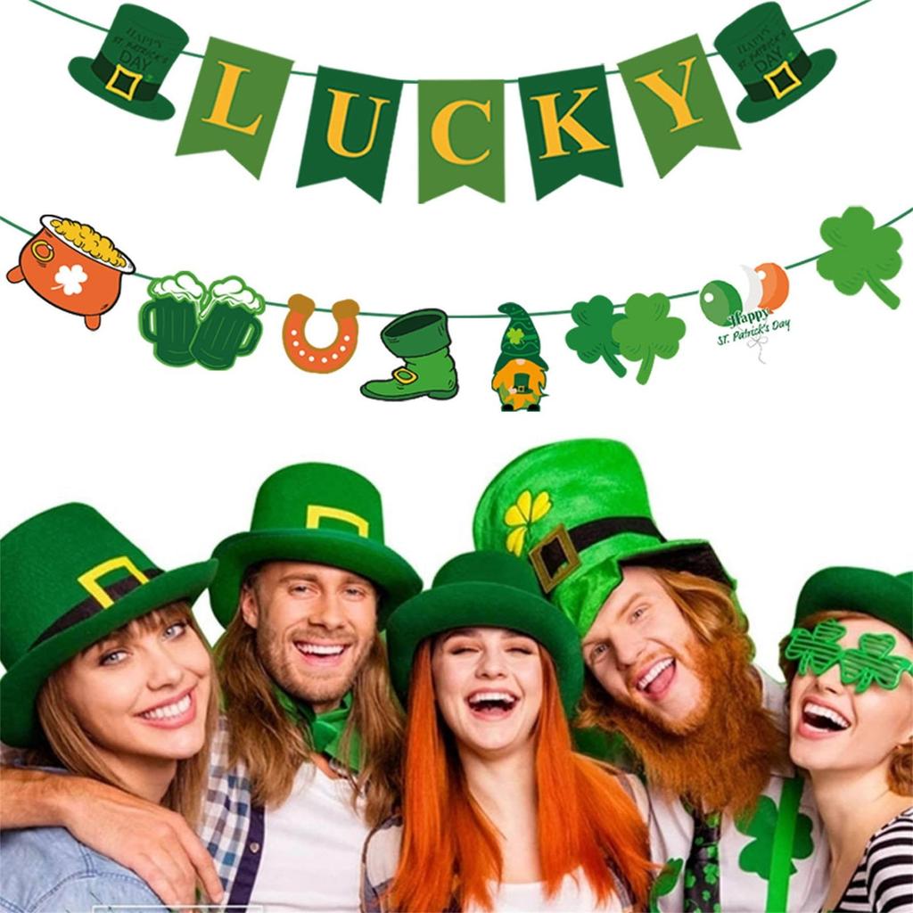 St Patricks Day Party Supplies St. Patricks Day Decorations Felts Ornament Garland Banner Flag Irish Party Hanging Decoration St Patrick's Day Party