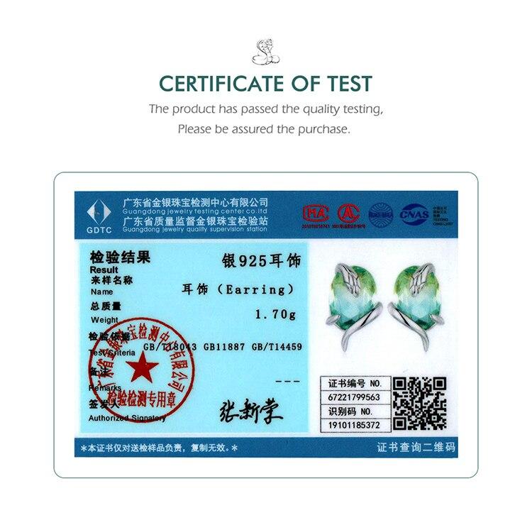 BAMOER оригинальный дизайн, серьги-гвоздики из стерлингового серебра 925 пробы со змеей, градиентные зеленые прозрачные стеклянные серьги для женщин