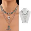 Bohemian Vintage Pendant Necklace Vintage Multi Layer Necklace Turquoise Chain Choker  Jewelry Gift