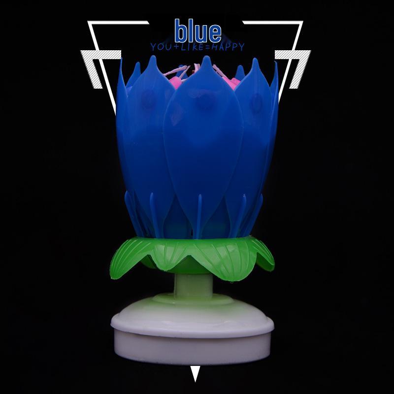 Двухслойная вращающаяся музыкальная свеча-лотос для торта на день рождения