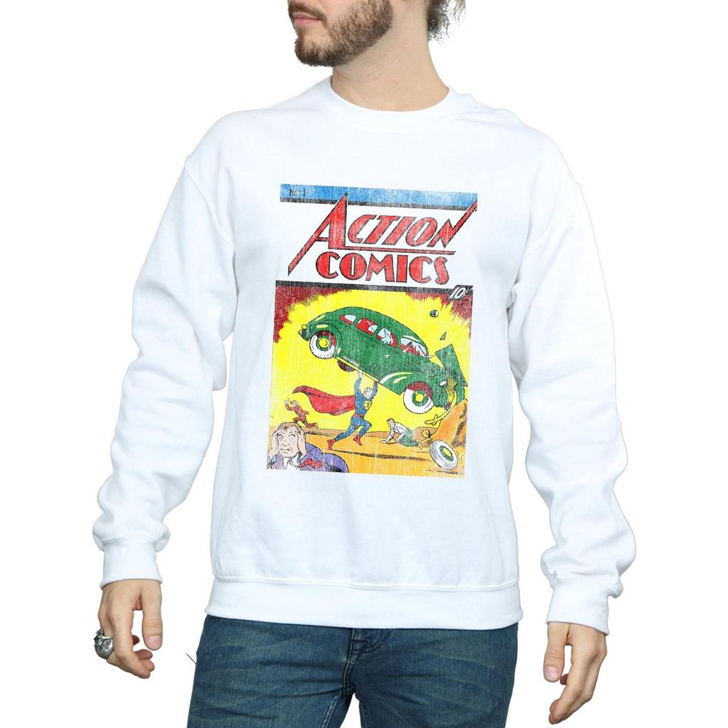 DC Comics Mens Superman Action Comics Issue 1 Cover Sweatshirt