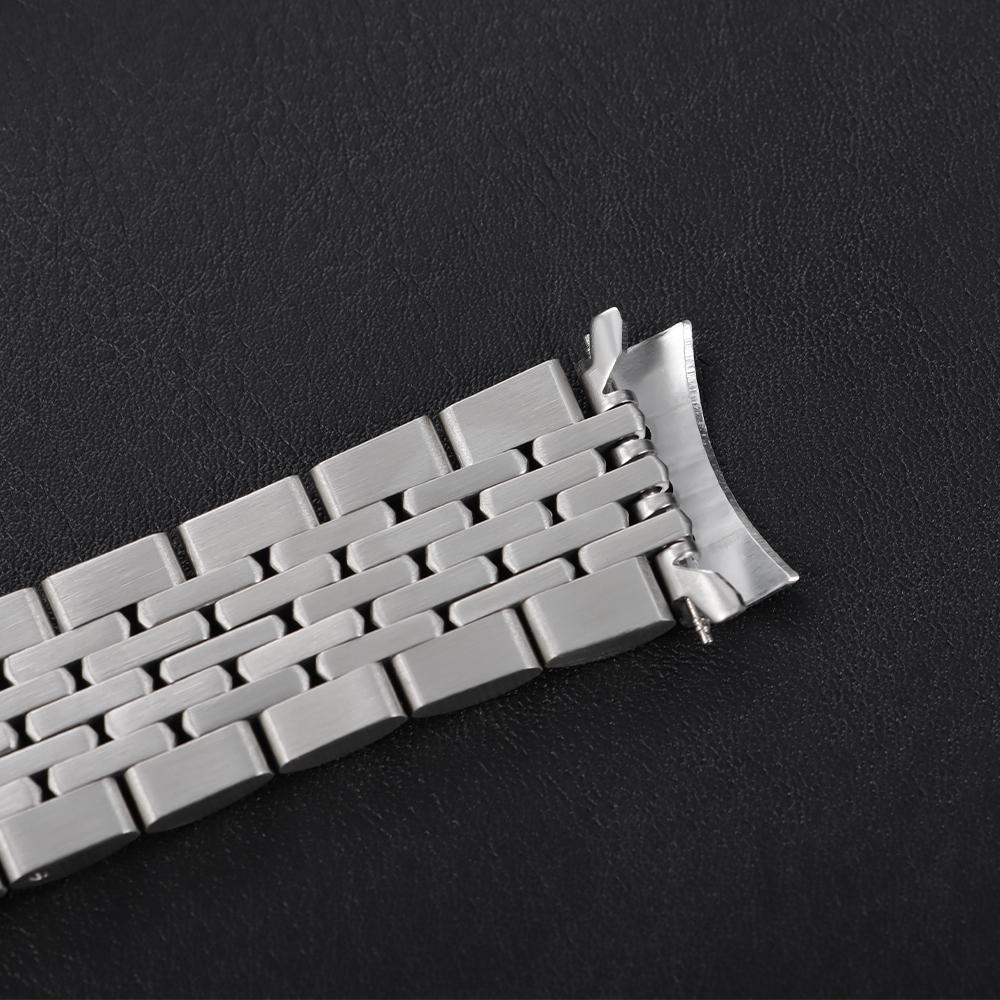 20 мм 22 мм для Seiko Роскошный цельный браслет из нержавеющей стали для Юбилейного браслета с изогнутыми концами для мужчин Регулируемые ремешки со складной застежкой